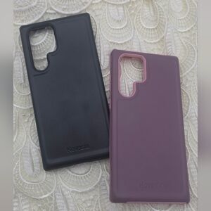 SAMSUNG galaxy S22 ultra Phone Case - Black & Plum